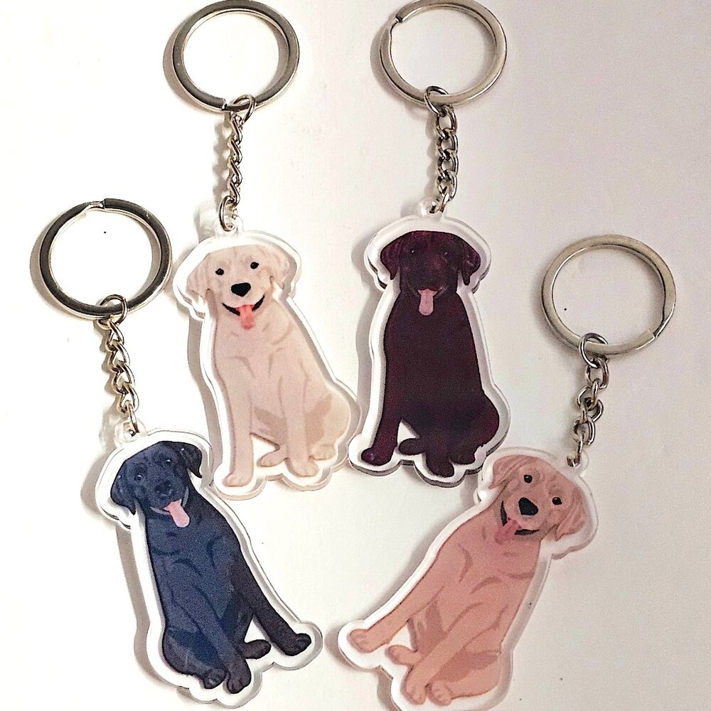 Labrador Retriever Dog Keychain Charm/Acrylic Pet Lover Purse Bag Gift Accessory